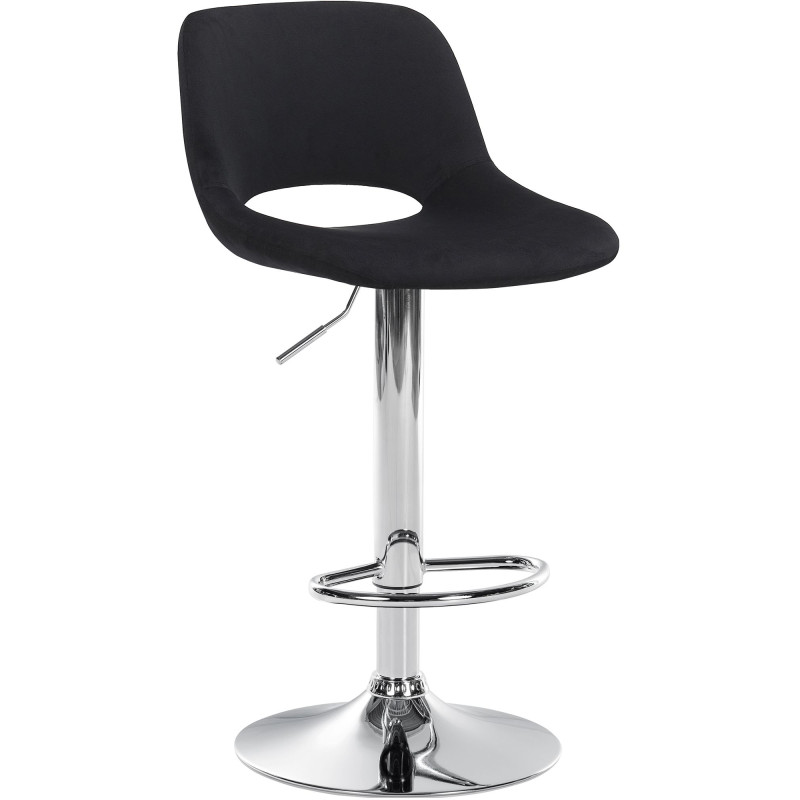 Tabouret de bar en velours chromé Camden noir