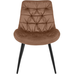 Chaise de salle à manger Rossford en velours marron
