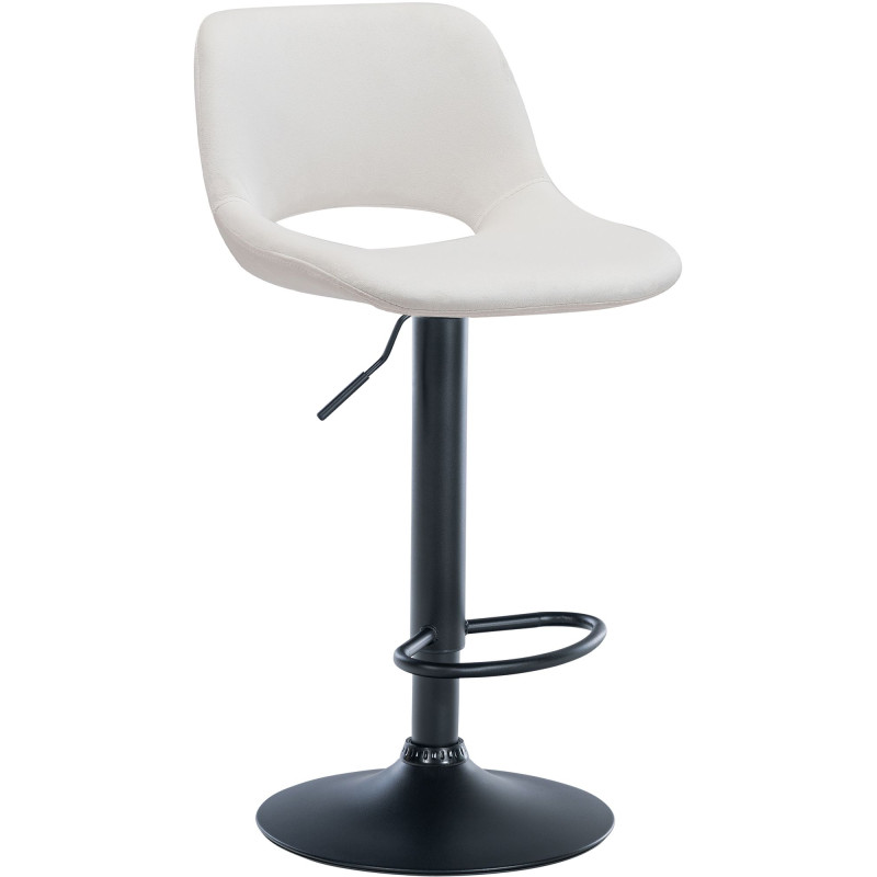 Tabouret de bar Camden en velours crème