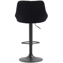 Tabouret de bar Lazio en tissu noir