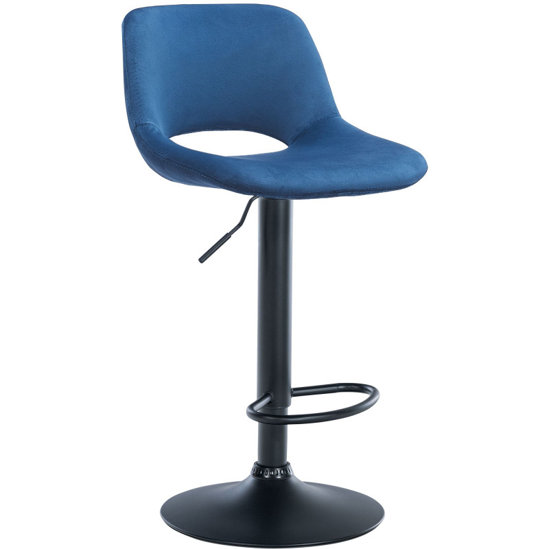 Tabouret de bar Camden en velours bleu