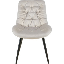 Chaise de salle à manger Rossford en velours gris