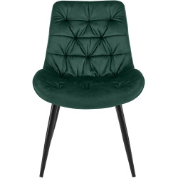 Chaise de salle à manger Rossford en velours vert