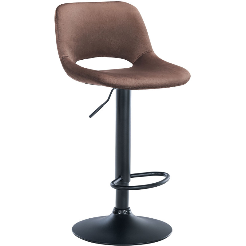 Tabouret de bar Camden en velours brun