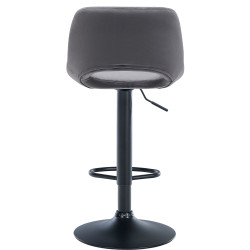 Tabouret de bar Camden en velours gris foncé