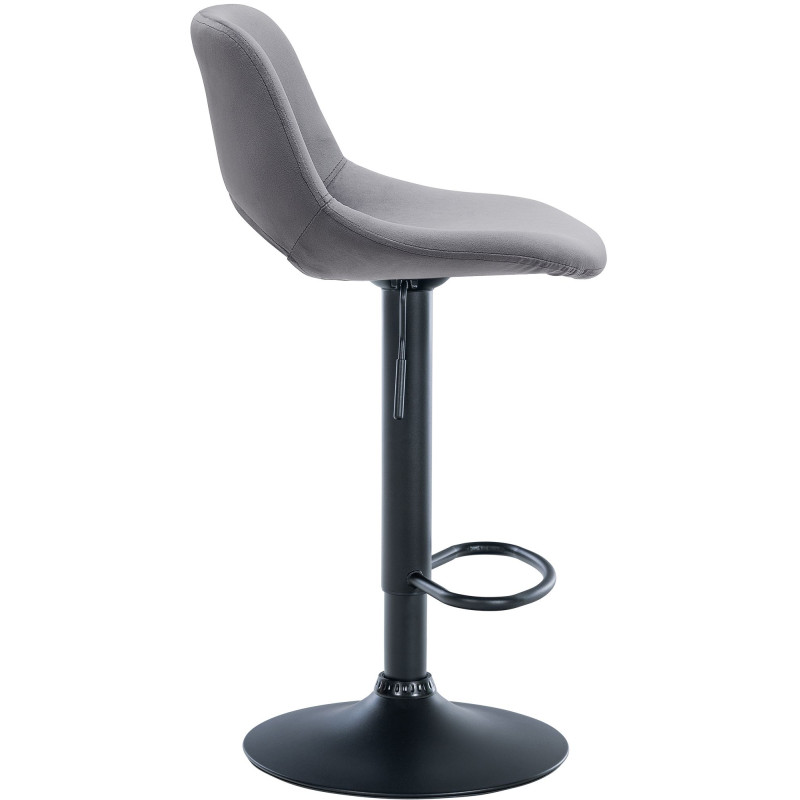 Tabouret de bar Camden en velours gris foncé