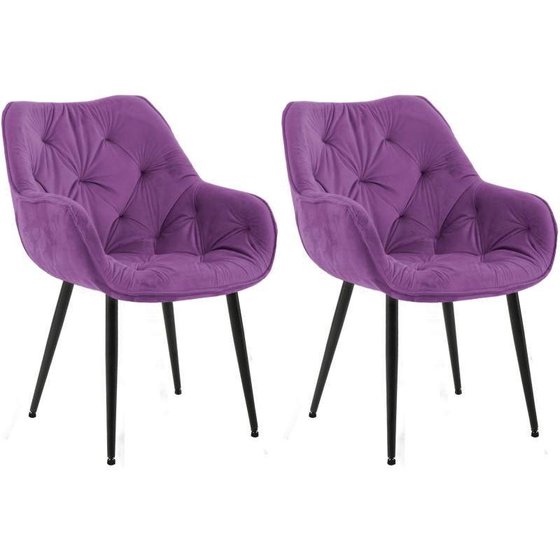 Lot de 2 chaises en velours Tanna violet