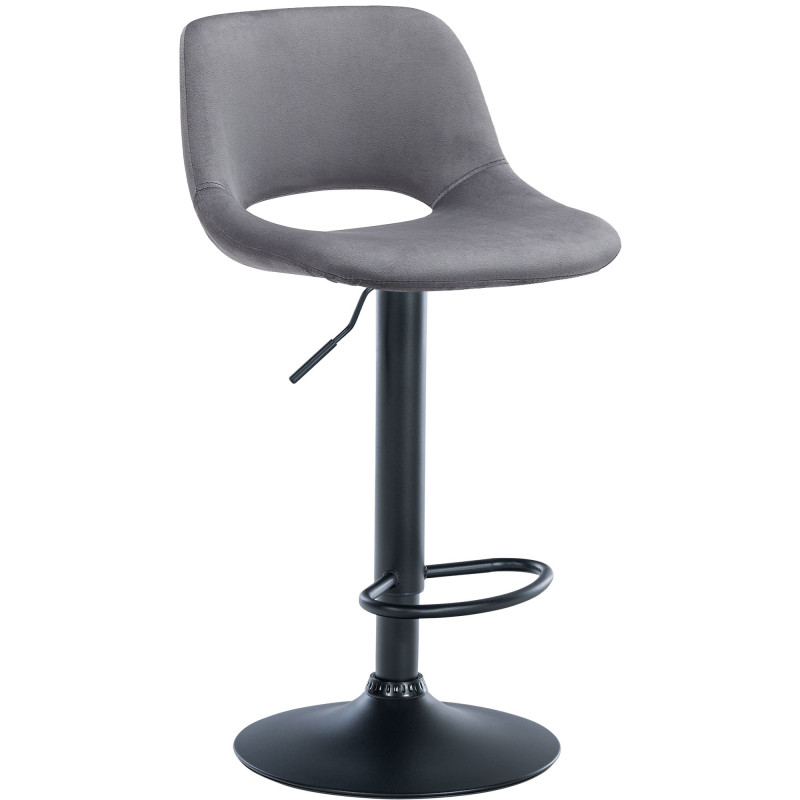 Tabouret de bar Camden en velours gris foncé