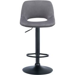 Tabouret de bar Camden en velours gris foncé