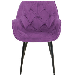Lot de 2 chaises en velours Tanna violet