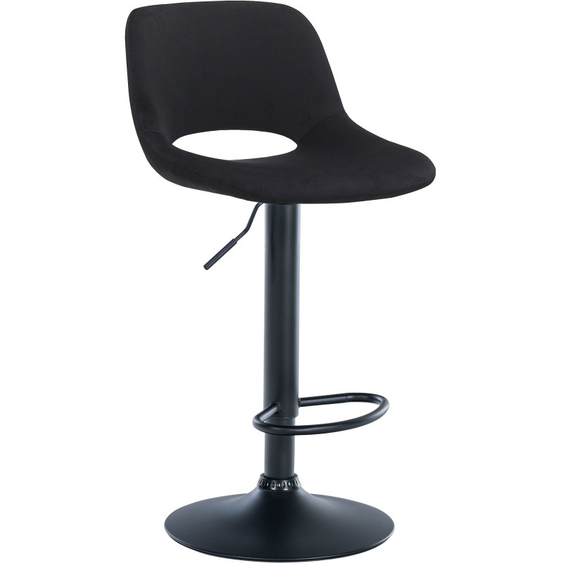 Tabouret de bar Camden en velours noir