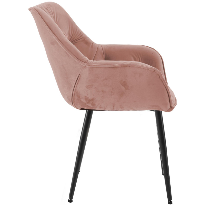 Lot de 2 chaises Tanna en velours rose