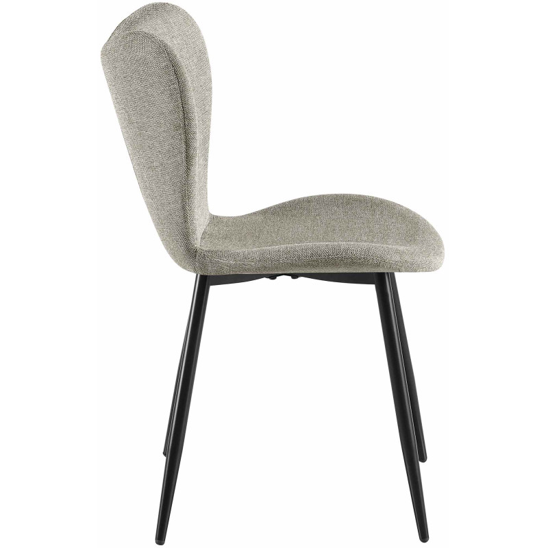 Chaise de salle à manger Maika en tissu gris