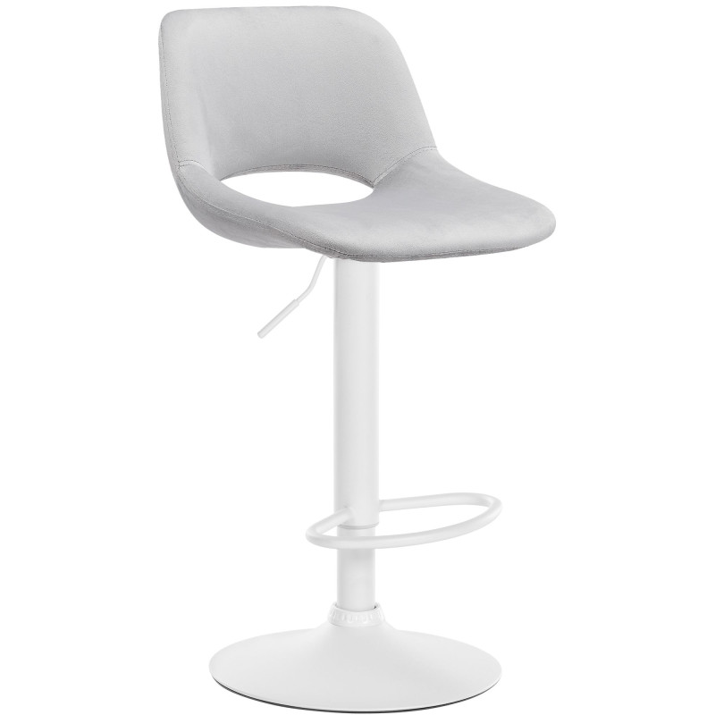 Tabouret de bar en velours Camden gris clair