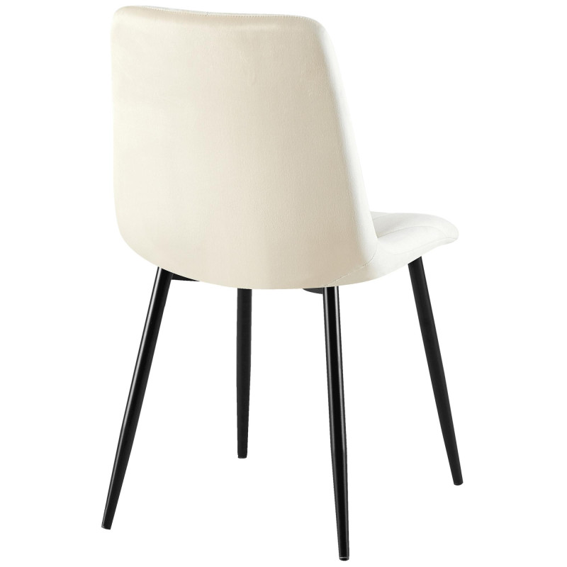 Chaise de salle à manger Clairton en velours crème