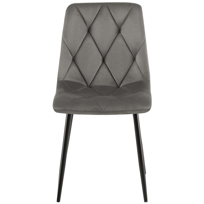 Chaise de salle à manger Clairton en velours anthracite