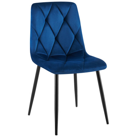 Chaise de salle à manger Clairton en velours bleu foncé