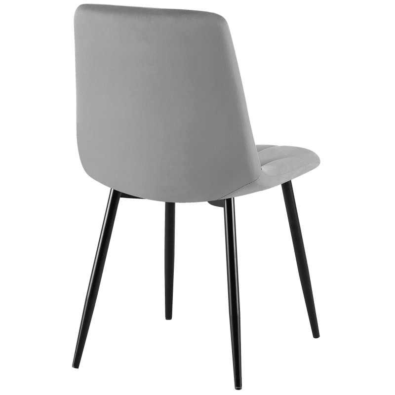 Chaise de salle à manger Clairton en velours gris foncé