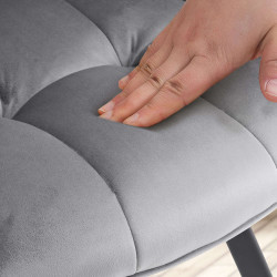 Chaise de salle à manger Jordi en velours gris foncé