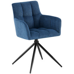 Chaise de salle à manger Jonah en tissu bleu foncé
