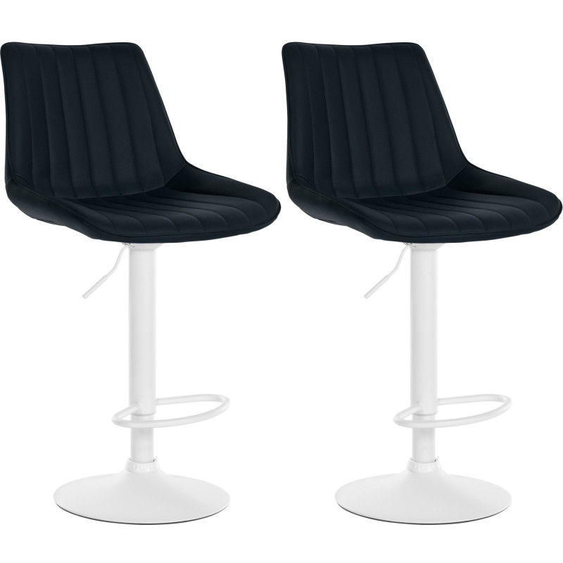 Lot de 2 tabourets de bar Toni, simili cuir noir