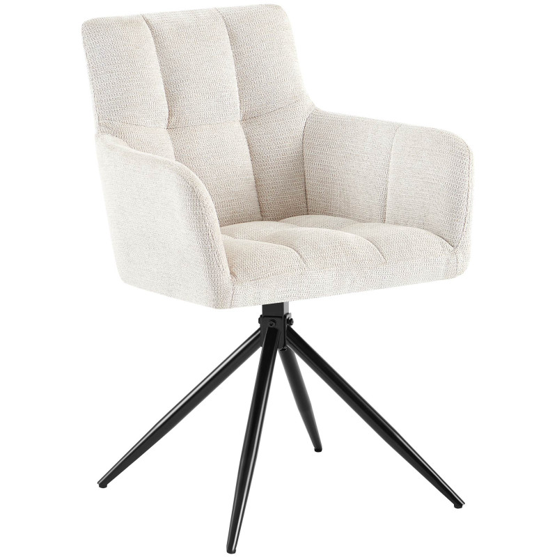 Chaise de salle à manger Jonah en tissu crème