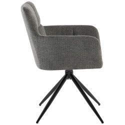 Chaise de salle à manger Jonah en tissu gris foncé