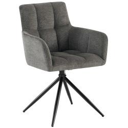 Chaise de salle à manger Jonah, tissu gris foncé