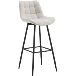 Tabouret de bar en tissu Dartford crème