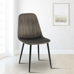 Lot de 4 chaises de salle à manger Baxter velours anthracite