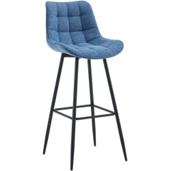 Tabouret de bar en tissu Dartford bleu