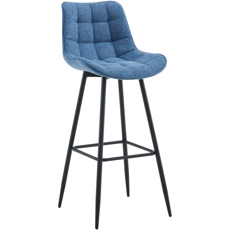 Tabouret de bar en tissu Dartford bleu