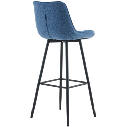 Tabouret de bar en tissu Dartford bleu