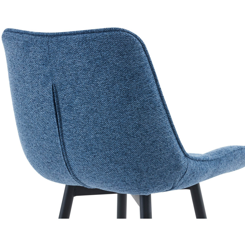 Tabouret de bar en tissu Dartford bleu