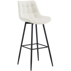 Tabouret de bar en velours Dartford crème