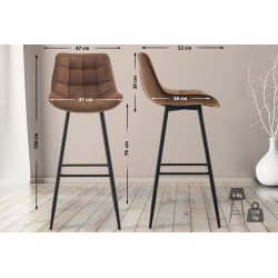Tabouret de bar en velours...