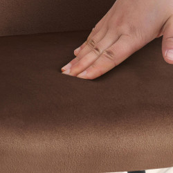 Chaise de salle à manger Jaysie, velours, marron