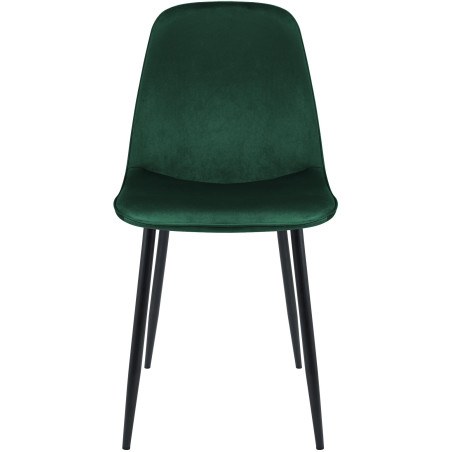 Lot de 2 chaises de salle à manger Maryam en velours vert