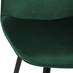 Lot de 2 chaises de salle à manger Maryam en velours vert