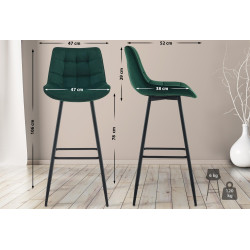 Tabouret de bar en velours...
