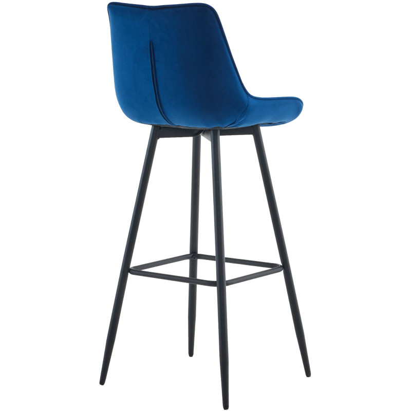 Tabouret de bar en velours Dartford bleu