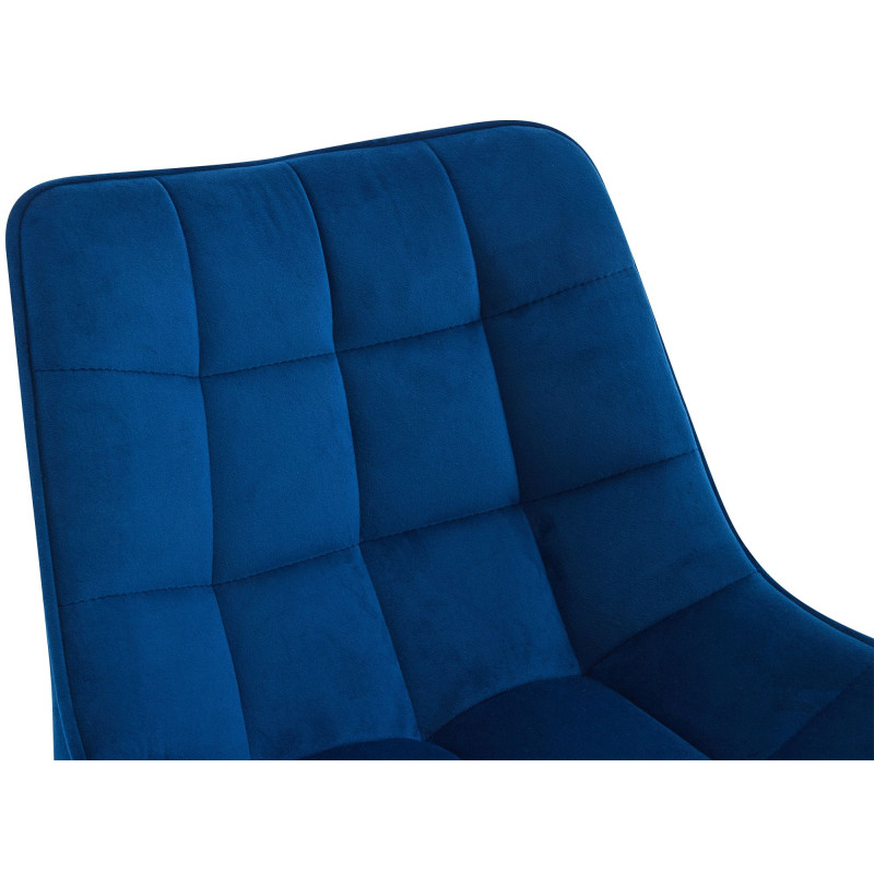 Tabouret de bar en velours Dartford bleu