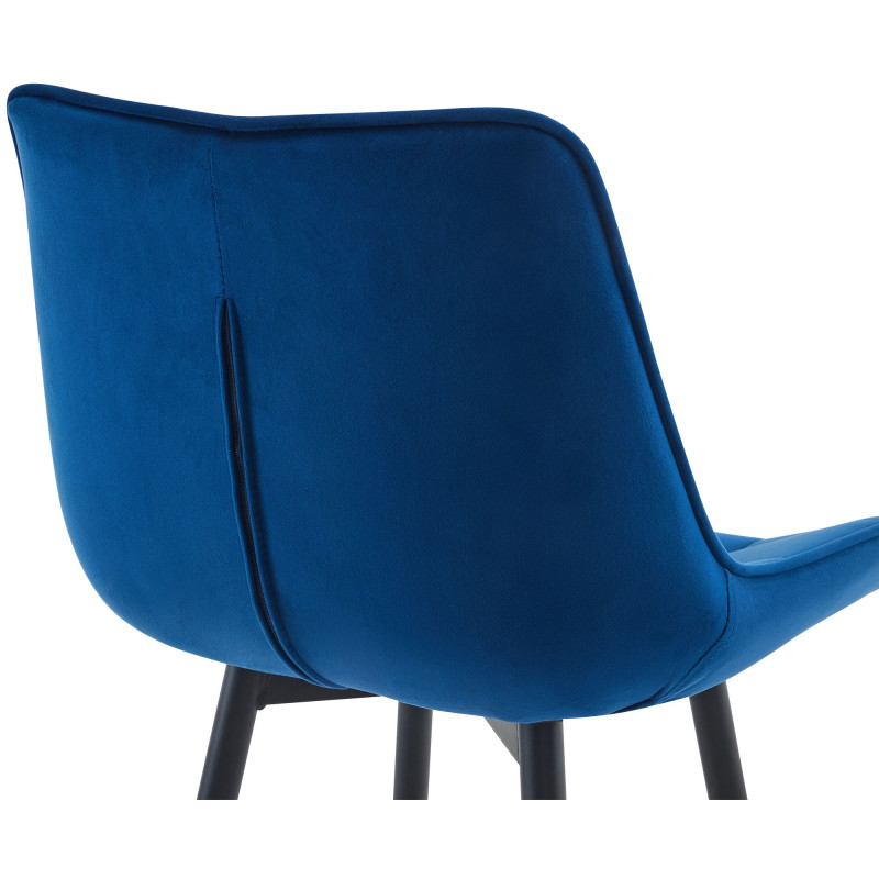 Tabouret de bar en velours Dartford bleu