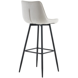 Tabouret de bar en velours Dartford gris
