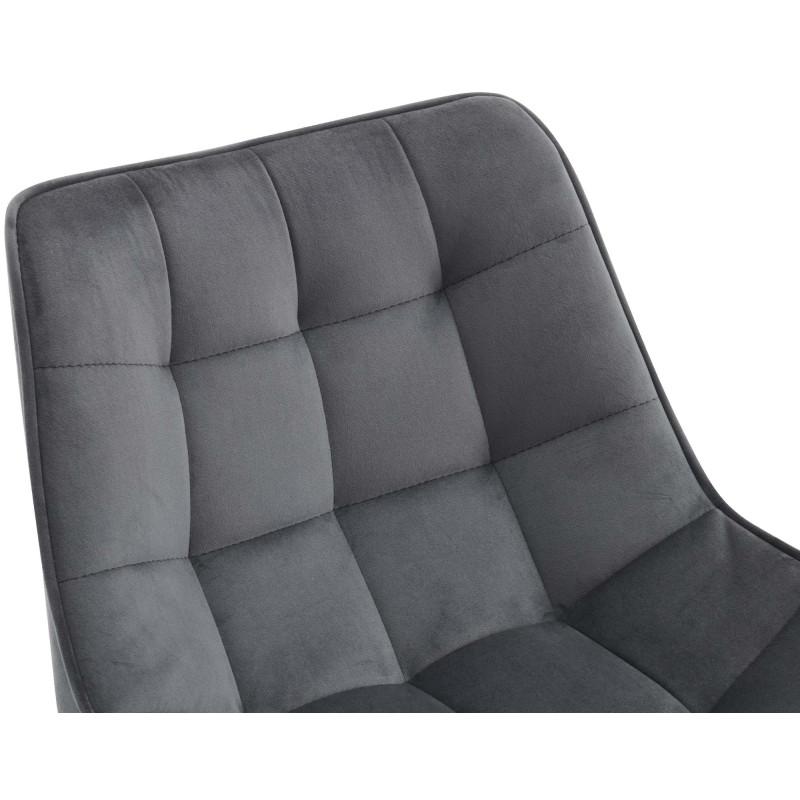Tabouret de bar en velours Dartford gris foncé