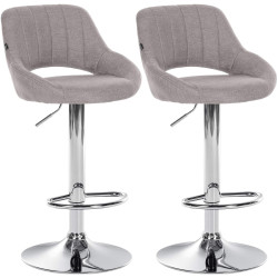 Lot de 2 tabourets de bar Milet tissu C gris