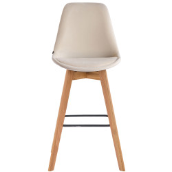 Lot de 2 tabourets de bar Metz velours natura crème