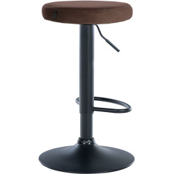 Tabouret de bar Ponte en velours brun
