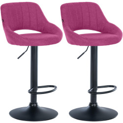 Lot de 2 tabourets de bar Milet tissu B violet