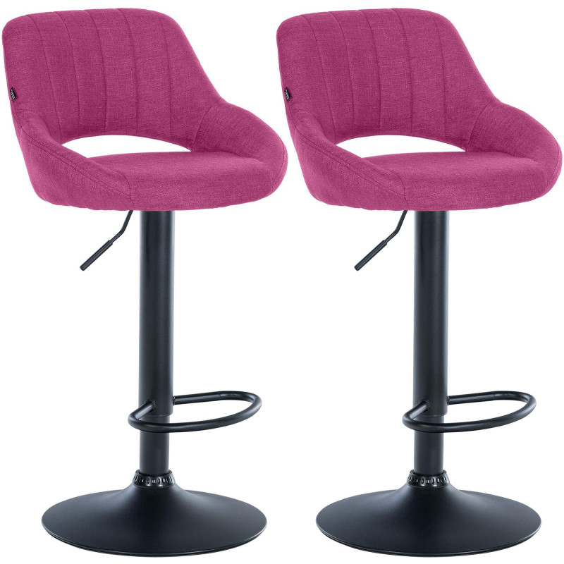 Lot de 2 tabourets de bar Milet tissu B violet